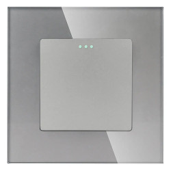 Włącznik światła szklany pojedynczy - szary - Tawoia Glass