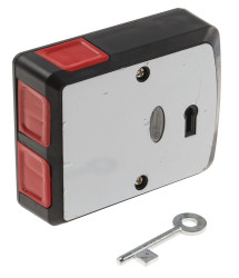 Przycisk paniki Przełącznik antysabotażowy, kolor: Niebieski, czerwony, RS PRO