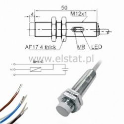 Czujnik pojem. CR12CN04DNC ( NPN, NC, 3P )