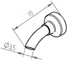 0472ER/SB Hot air nozzle 0472ER, 3.5 mm, straight
