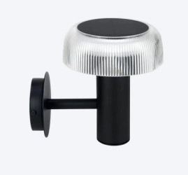 Oprawa Solarna Elewacyjna Suntis 3000K 170lm 2Ah USB-C Okrągła IP54 Czarna 5 lat gwar.