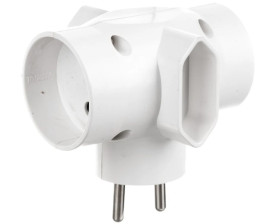 Rozgałeźnik wtyczkowy 2x2P +2xEuro biały R-45