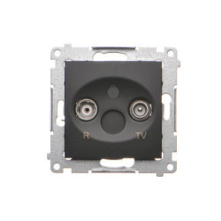 Simon 54 Gniazdo antenowe R-TV końcowe separowane (moduł) tłum.1dB czarny mat DAK.01/49