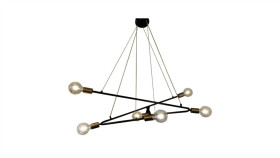 Lampa Wisząca Estrella Do Industrialnego Salonu Z Odsłoniętymi Żarówkami...