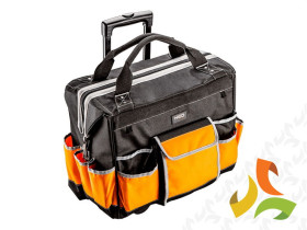 Torba monterska na kołach z teleskopowym uchwytem 17 kieszeni (6 zewnętrznych 11 wewnętrzych) poliester 600D 84-302 NEO TOOLS