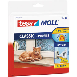 tesa&#xAE; 05395 Classic P Profile Rubber Sealing Insulation White 9mm x 10m