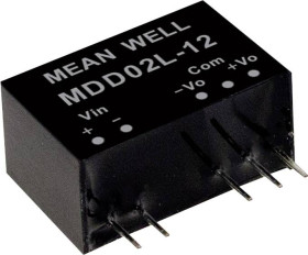 MW Mean Well MDD02L-09 Moduł przetwornicy DC/DC 111 mA 2 W Ilość wyjść: 2 x Content 1 szt.