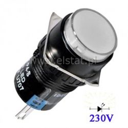 Przełącznik stabilny okrągły biały, 230V