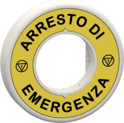 Label, Ø 60 mm, round, for emergency stop/emergency shutdown, ZBY9W2B630