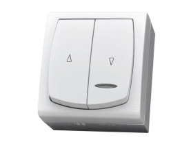 MADERA Wyłącznik żaluzjowy zwierny przycisk z podświetleniem pomarańczowym biały ŁNH-7NS/00 OSPEL