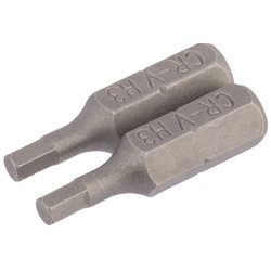 Draper 63962 3mm 1/4&quot; Hex Hexagonal Insert Bit 25mm Long x 2