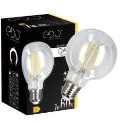 Żarówka dekoracyjna DARI LED Filament, 7W, E27, 3000K, 806lm, 230V, CLEAR G80, EDO777631 EDO