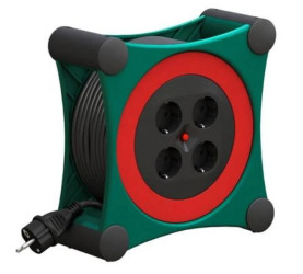 Przedłużacz bębnowy 15m OWY H05VV-F, 3x1,0mm z/u X-box, zielony 24437