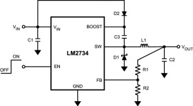 3 to 20 V input, 1 A, automotive step-down converter with light load efficiency