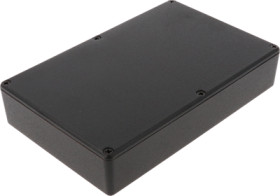 Aluminum die cast enclosure, (L x W x H) 188 x 120 x 37 mm, black (RAL 9005), IP54, 1590DDBK