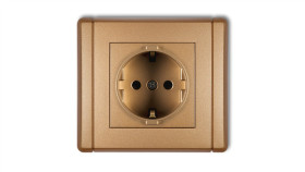 Flexi Gniazdo Pojedyncze Z/U Schuko Złoty Metalik 8Fgp-1Sp