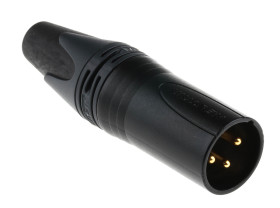 Złącze XLR 3 -pinowe Montaż na kablu Męski Czarny