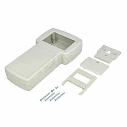 Obudowa do urządzeń przenośnych, IP54, 210 x 110 x 41mm, materiał: ABS, kolor: Szary, z miejscem na wyświetlacz, z