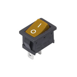 6A 250V 2-pin SPST ON-OFF Rocker Switch - Yellow