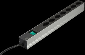 800.1264 Power strip, 7 x Type J - SEV 1011 Type 23, black