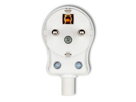 Wtyczka kątowa UNI-schuko biały skręcana 16A 250V WK-1us KARLIK