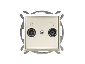 ARIA Gniazdo antenowe RTV przelotowe 16dB ecru GPA-16UP/m/27 OSPEL