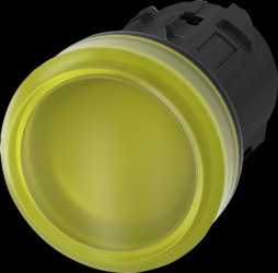 Light attachment, illuminable, waistband round, yellow, mounting Ø 22.3 mm, 3SU1001-6AA30-0AA0