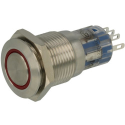 Przycisk LAS2GQF-11ZE/R/24VS Metal./16mm/oring czerw.24V,250V/3A On-O