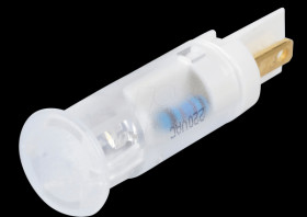 QS101XXW220 Indicator LED, 220 V AC, 10 mm, FASTON, white