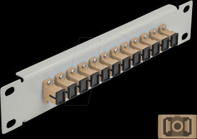 66783 10" Fiber Optic Patch Panel 12 Port SC Simplex beige 1U grey