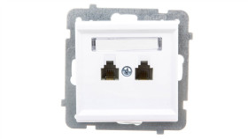 Sonata Gniazdo Telefoniczne Podwójne Rj11 Niezależne Białe Gpt-2Rn/M/00