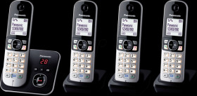 KX-TG6824GB DECT telephone with answering machine, four handsets