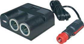 Podwójne gniazdo zapalniczki ze złączem USB do zabudowy ProCar 67335501, Obciążalność prądu maks.: 16 A, 12 - 5 V, 24