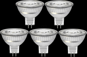 49681 5x LED SMD bulbs, MR16, GU5.3, 3.5 W, 345 lm, warm white, 36°