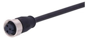 Sensor actuator cable, 7/8"-cable socket, straight to open end, 2 pole + PE, 3 m, PUR, black, 21349700394030