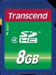 TS8GSDHC4 SDHC Card, 8GB Class 4