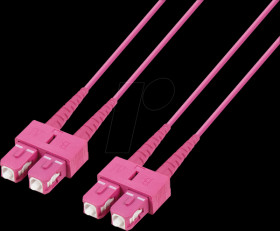 61522D-1,0M4 FO cable, SC / SC Duplex, 50/125µ, OM4, violet, 1m