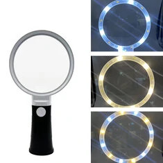 6X-10X kieszonkowy lupę miniową, regulowany lupę do czytania na rękojeści z akrylową soczewką dla rodziców i dzieci, trzy tryby