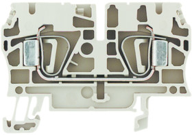 Through terminal block, spring balancer connection, 0.5-6.0 mm², 2 pole, 32 A, 8 kV, dark beige, 1632050000