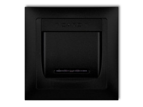 DECO Wyłącznik hotelowy z ramka uniwersalną pojedynczą z tworzywa DECO Soft czarny mat 12DSHSO-1 KARLIK