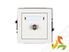 DECO Gniazdo antenowe pojedyncze typu "F" (SAT) pozłacany biały mat 25DGF-1.1 KARLIK