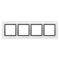 Simon 54 Nature Ramka 4-krotna szklana, Czarna Perła DRN4/68