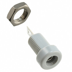 Gniazdo bananowe Żeński Połączenie lutowane typ Gniazdo bananowe Szary 15A Cinch rozmiar 4 mm