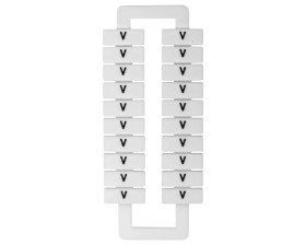 Oznacznik do złączek (EURO) 2,5-70mm2 /V/ biały 43192 /1 blister=20 szt/
