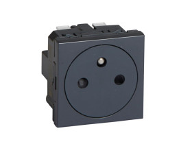 MOSAIC Gniazdo pojedyncze z uziemieniem IP31 płaskie zaciski automatyczne antracyt 079132 LEGRAND