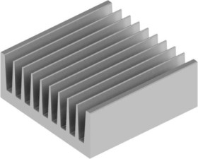 Extruded heatsink, (L x W x H) 100 x 100 x 40 mm, 2.15 to 0.9 K/W, natural aluminum, 10022721