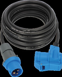 1168650510 Camping CEE cable with angled coupling, 10 m, black