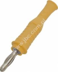 1069-PRO-GE Wtyk izolowany 4mm, lamelkowy, przył.przykręcane, elastyczna osłona z odgiętką, żółty, ELECTRO-PJP, 1069PROGE, 1069-