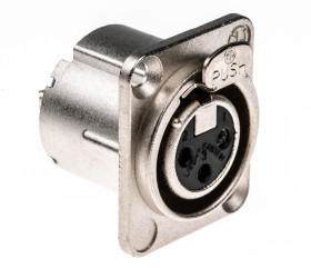 Złącze XLR 3 -pinowe Montaż na panelu Żeński