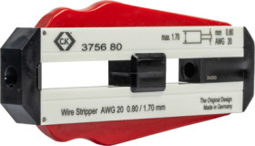 Precision wire stripper for PVC wires, PTFE wires, AWG 20, cable Ø 0.8 mm, L 97 mm, 24 g, T3756 80